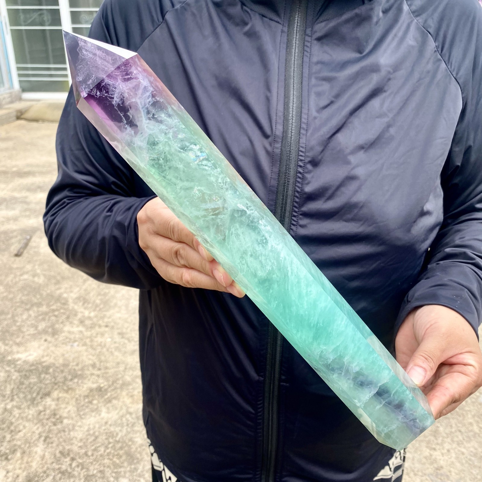 4.4LB Natural colour Fluorite Crystal obelisk crystal wand healing