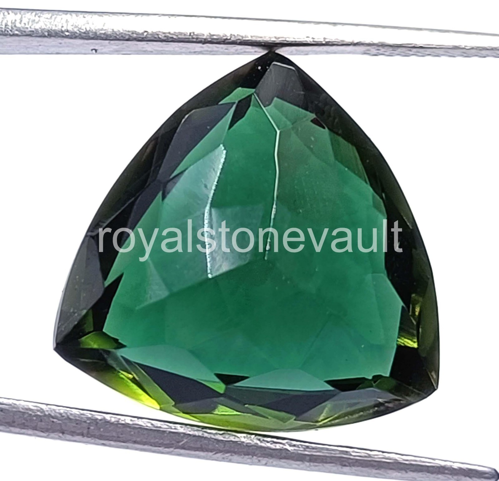 IGL Certified 22.20 Ct Natural Green Emerald Loose Gemstone Trillion Cut – 5AOQ