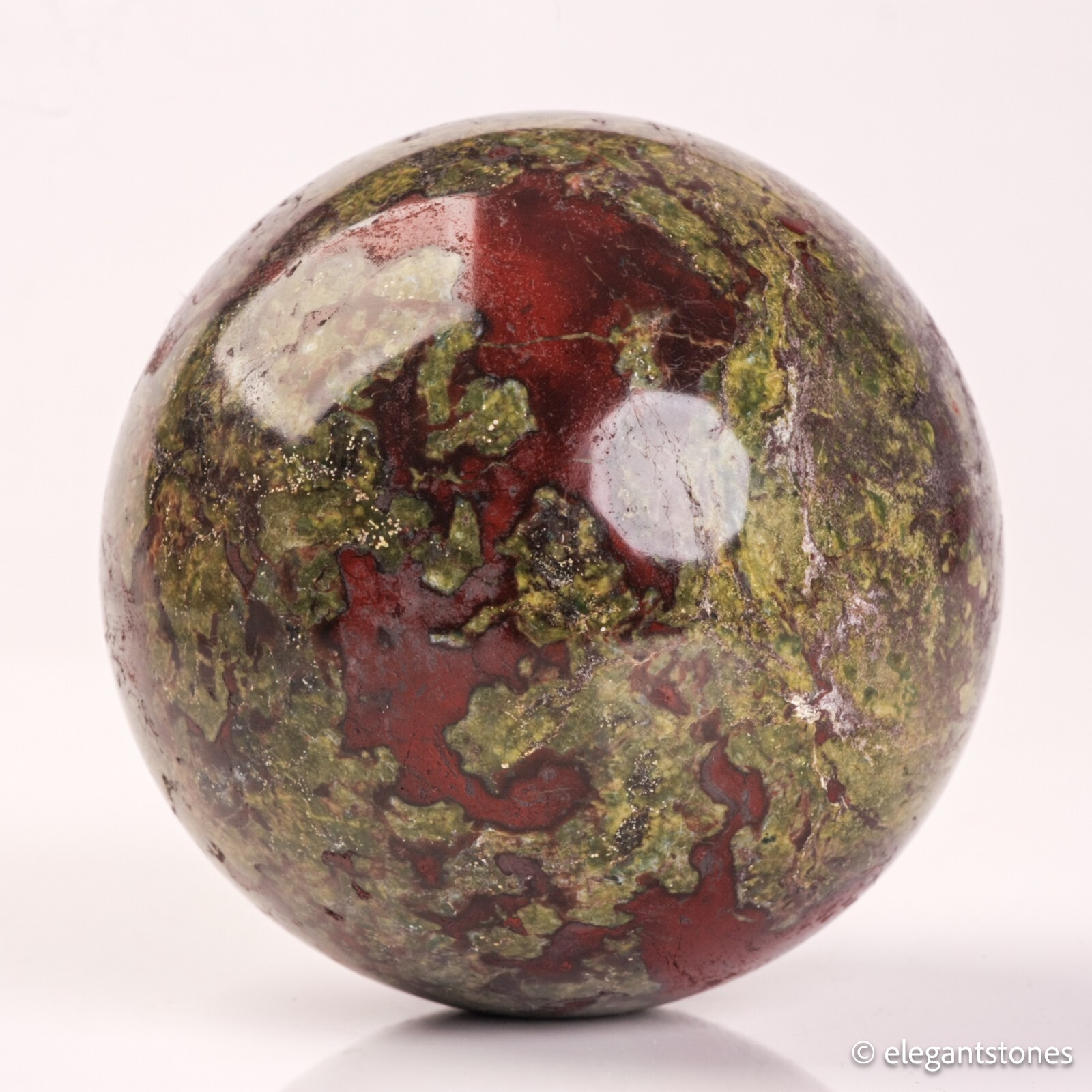 495g68mm Dragon Blood Sphere Crystal Ball Stone Quartz Reiki Healing Jasper