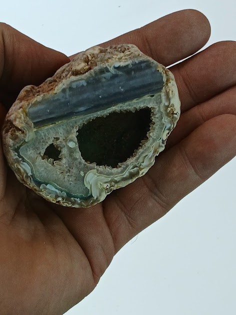 150G Mexican Agate Geode Rough Faced Specimen polished druzzy crystal gemstones