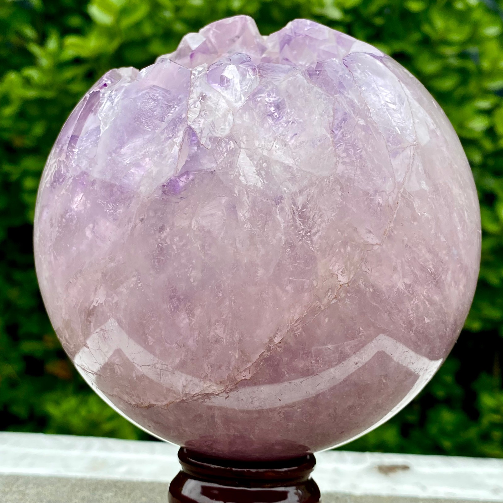 4.4LB Amethyst Agate Sphere Polished Healing Crystal Ball Home Feng Shui Ornam