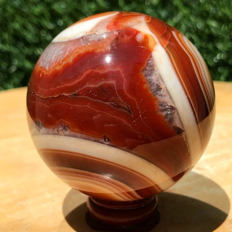 290G Natural Patterned Agate Ball Crystal Sphere Mineral Specimen Healing