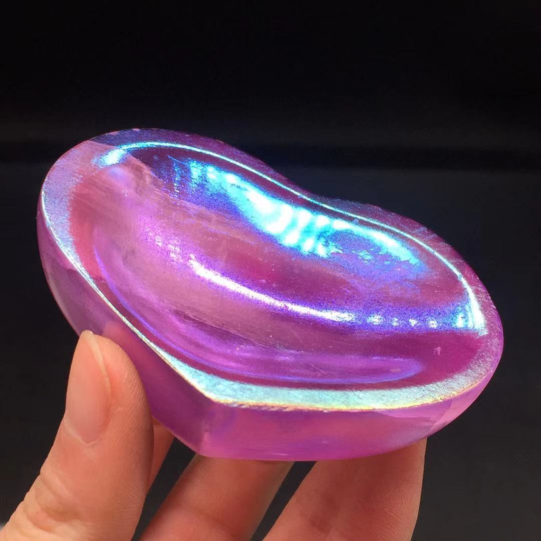 Aura Angel Natural Gypsum Selenite Quartz Heart Shape Bowl Healing Decorate 1Pc