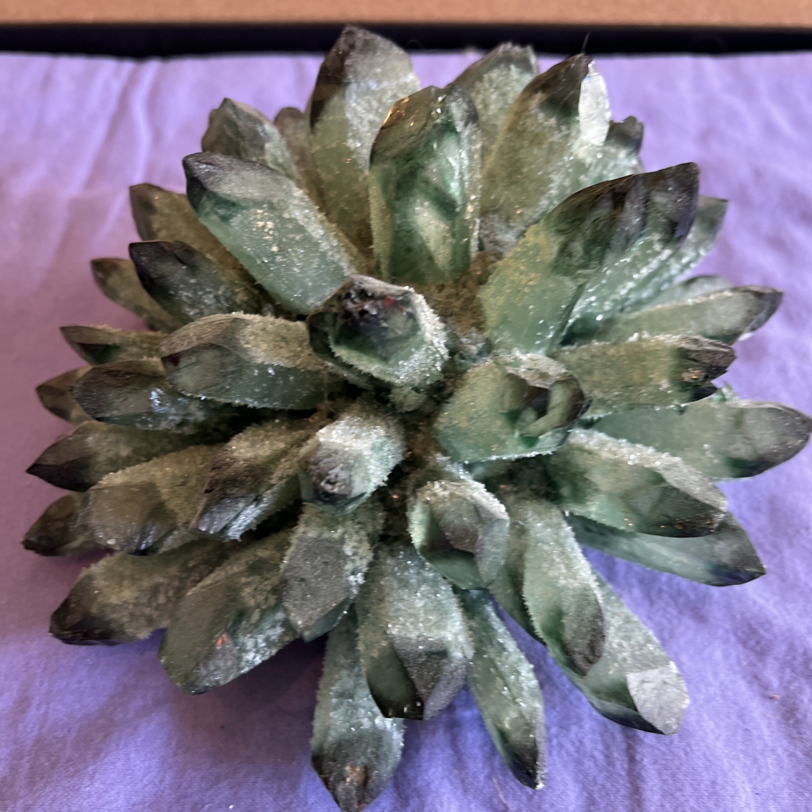 6.19LB Rare Beatiful Green Tibetan Ghost phantom Quartz Crystal Cluster Specimen