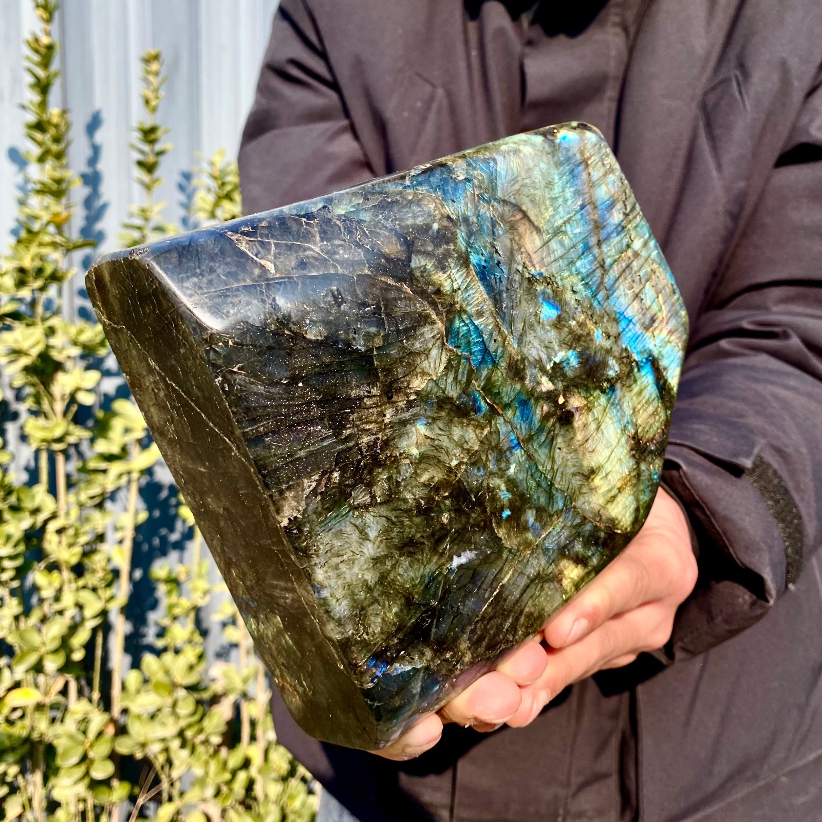 8.19LB Natural Gorgeous Labradorite Quartz Crystal Stone Specimen Healing