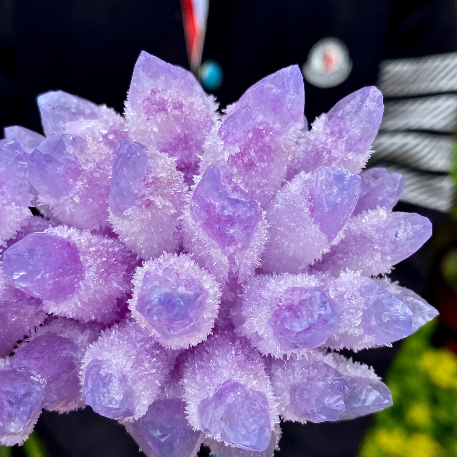 1.55LB New find violet phantom crystal quartz cluster mineral specimen healing