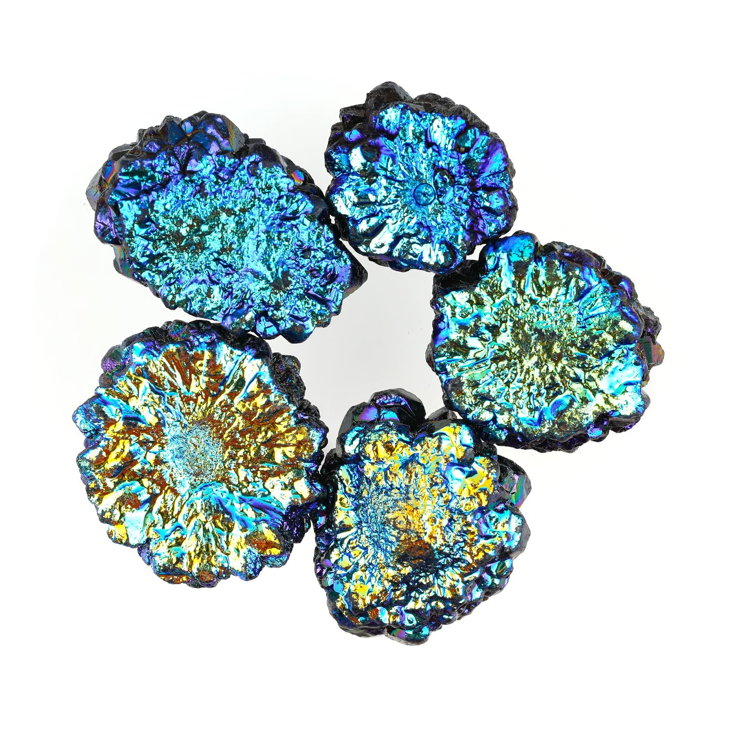 (3pcs) Blue Green Titanium Quartz Druzy Mix Gemstones, Home, Office, Living Kitc