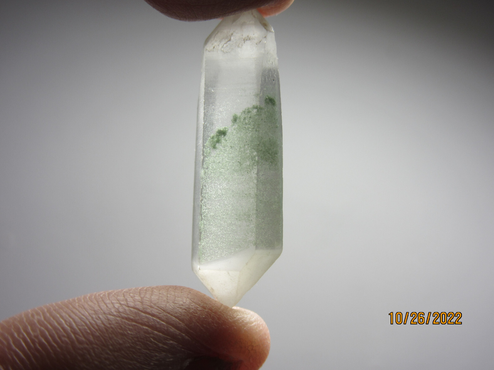 Chlorite DBL Term. Quartz Crystal Healer 1 3/8 Inch Collectible Reiki CDTQC-1