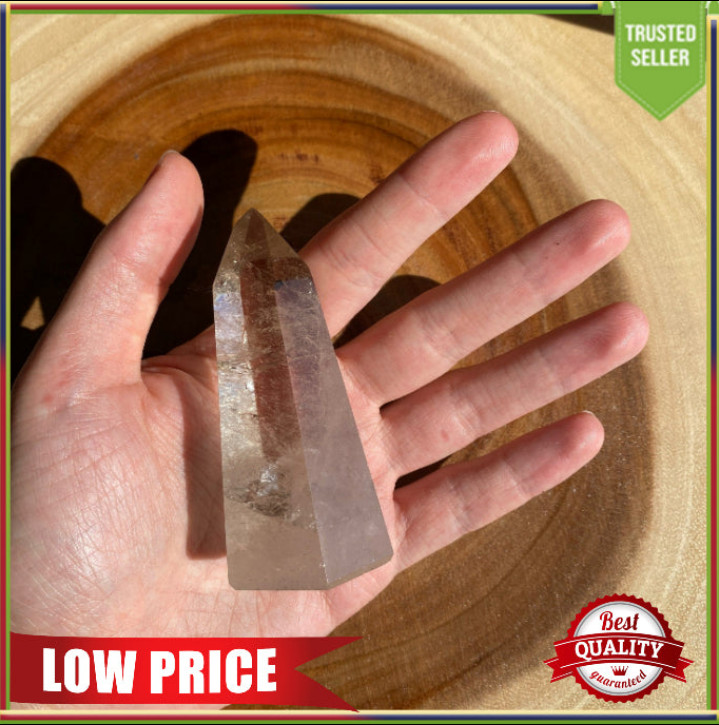 Natural Smoky Quartz Wand Point Crystal – Genuine Healing Crystals from Brazil