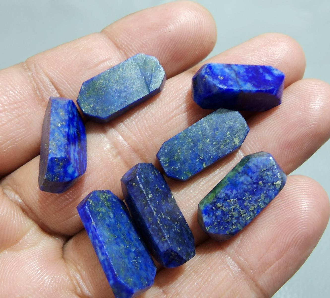 20MM Beautiful Lapis Lazuli Fancy Cabochon 7pcs Blue Stones for Jewelry Projects