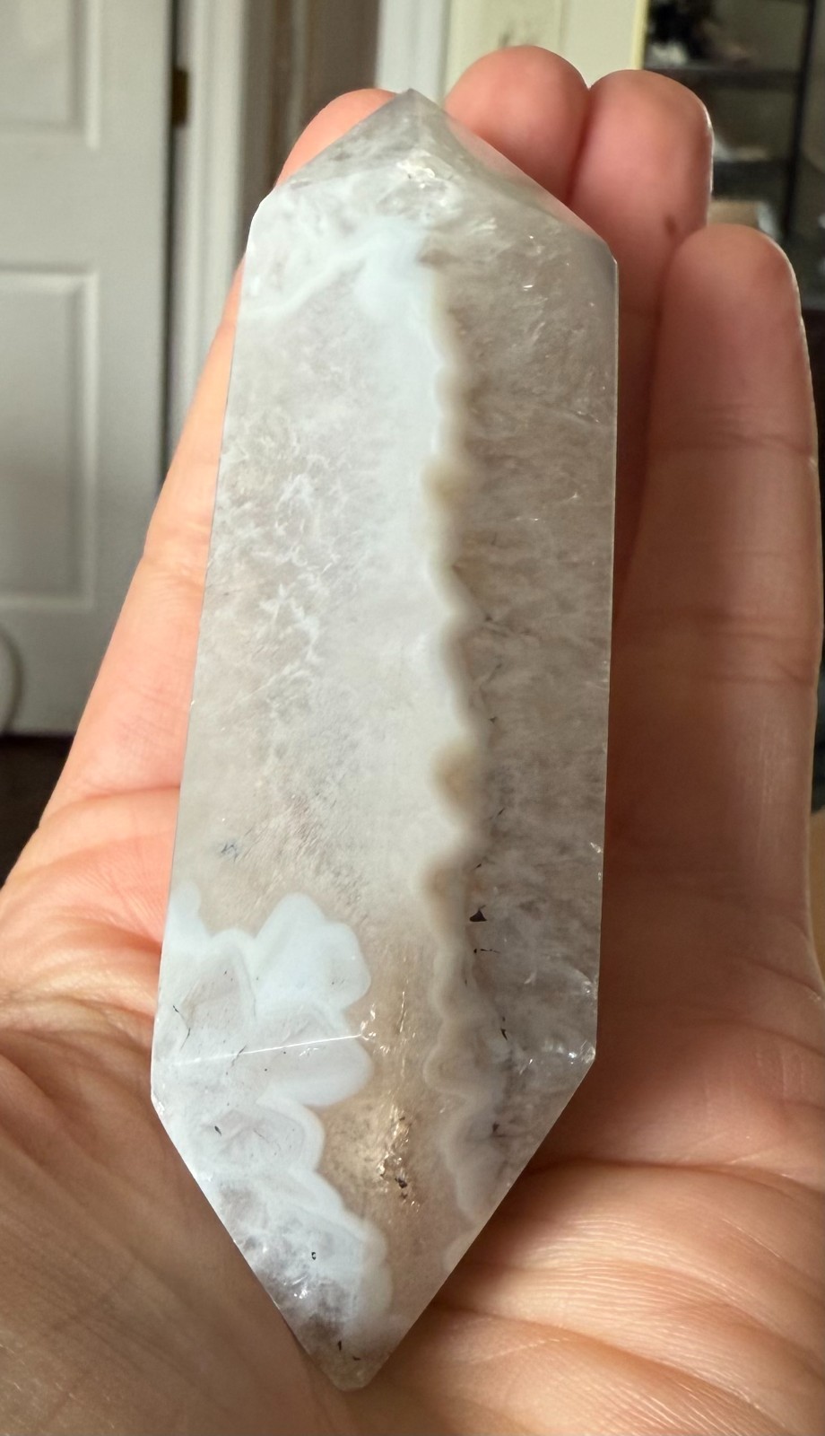 175 gram 4 inch Druzy Agate Double Terminated Point. Crystal Healing. Brazil