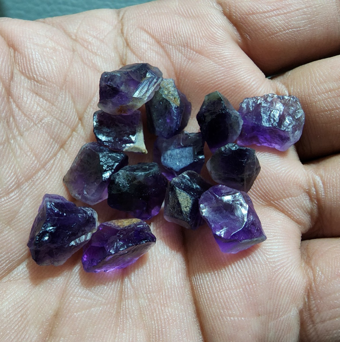 Raw Size 12-14 MM Purple Amethyst Rough Gemstone 13 Pcs Amethyst Crystal Rough