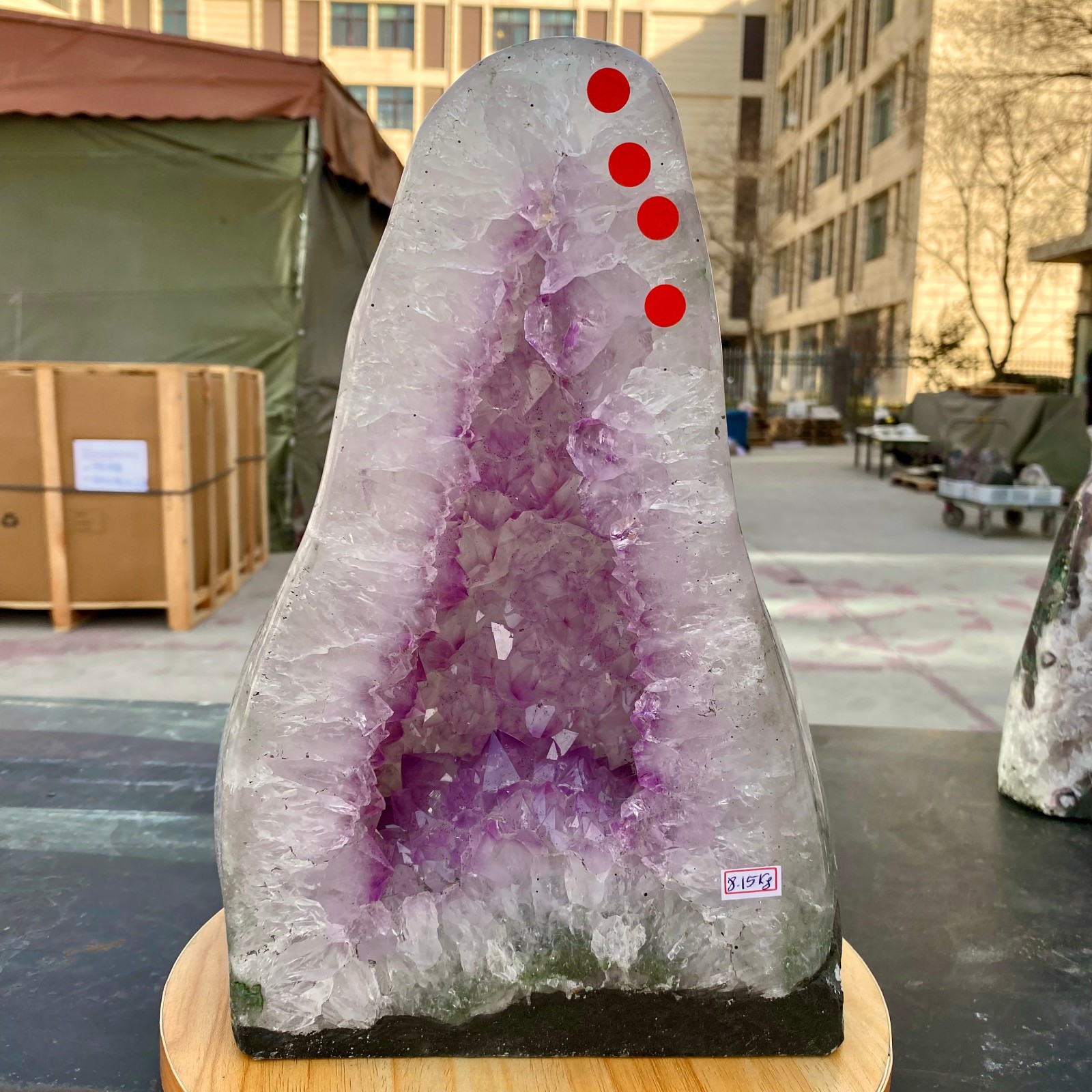 17.94LB Natural agate Amethyst geodequartzclustercrystalCathedralspecimenHealing