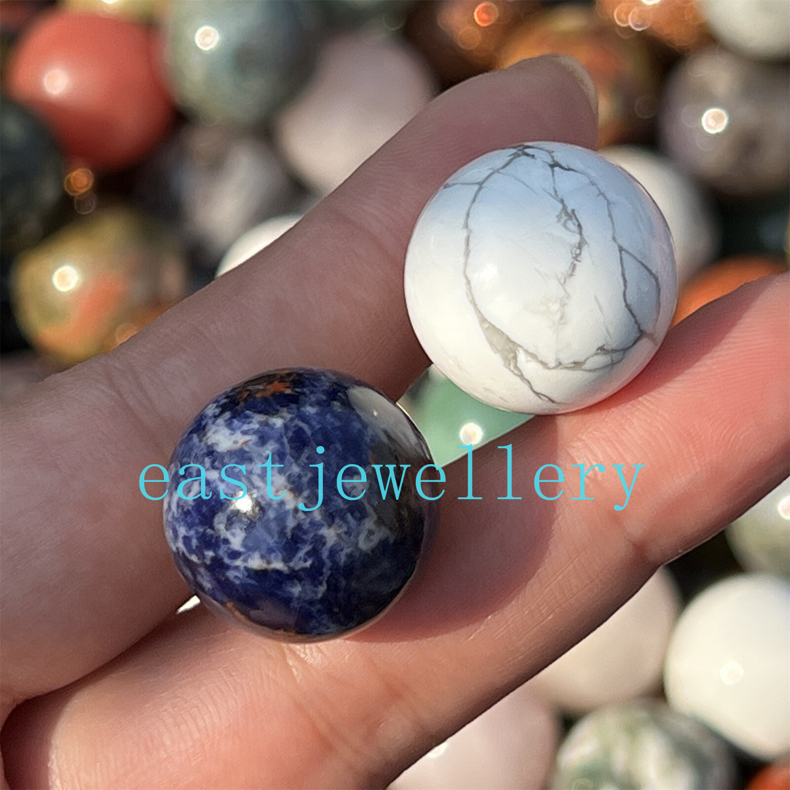 10pcs Natural Mixed Sphere Quartz Crystal Carved Ball Reiki Healing Gem 18mm+