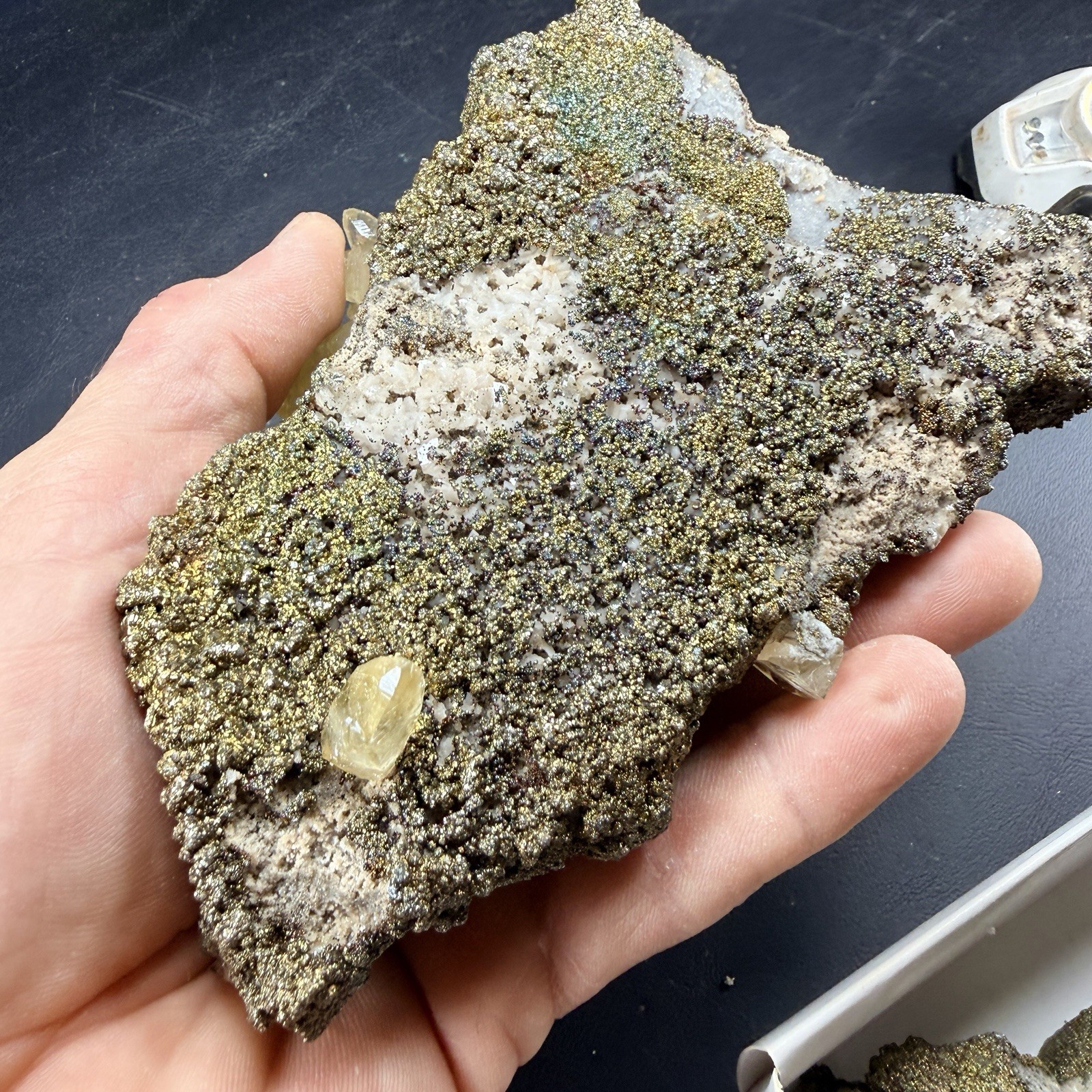 Calcite Galena Iridescent Chalcopyrite Crystal Combo / Sweetwater Mine *Video*