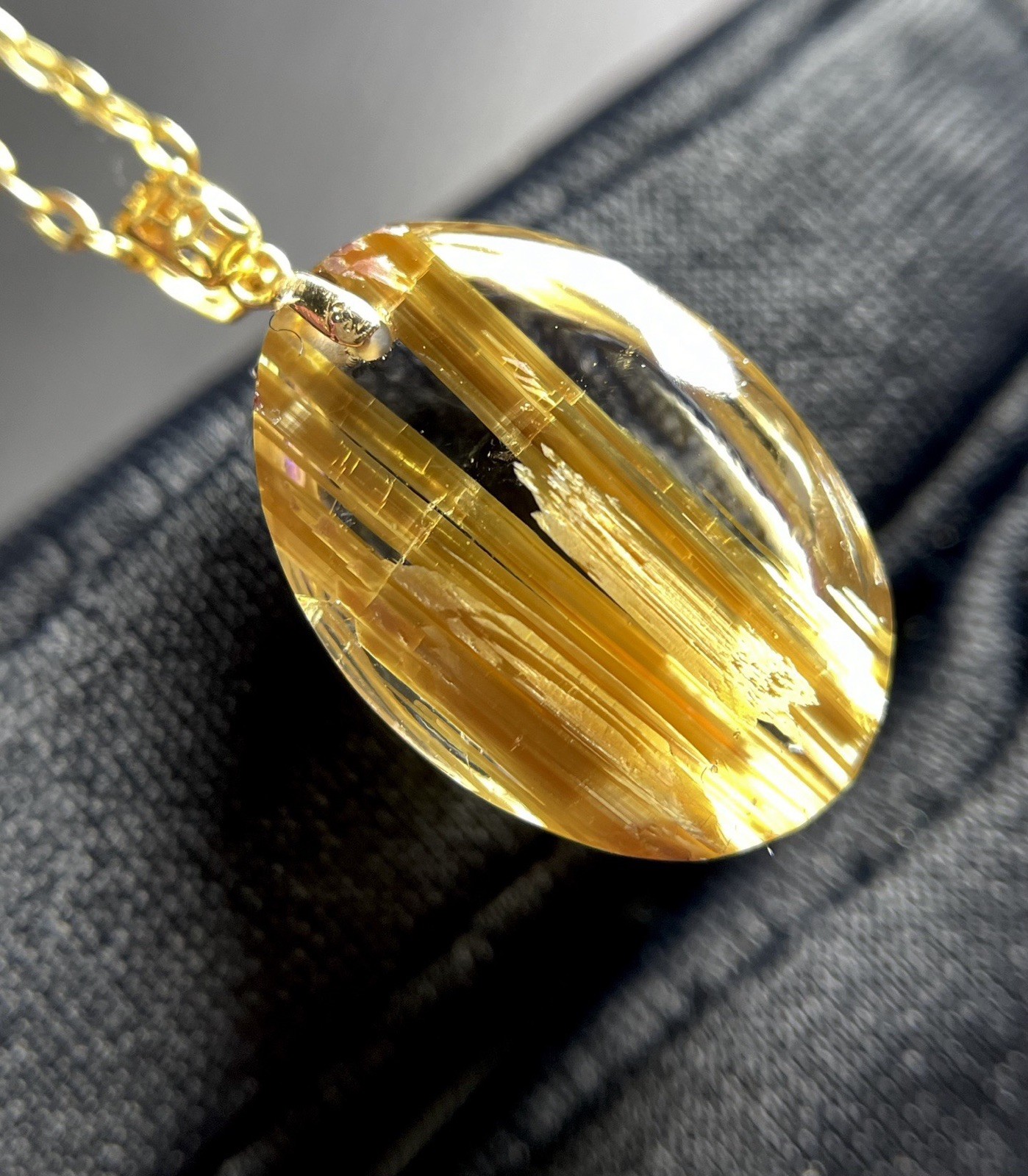 Natural Brazilian Titanium Crystal Water Drop Choker