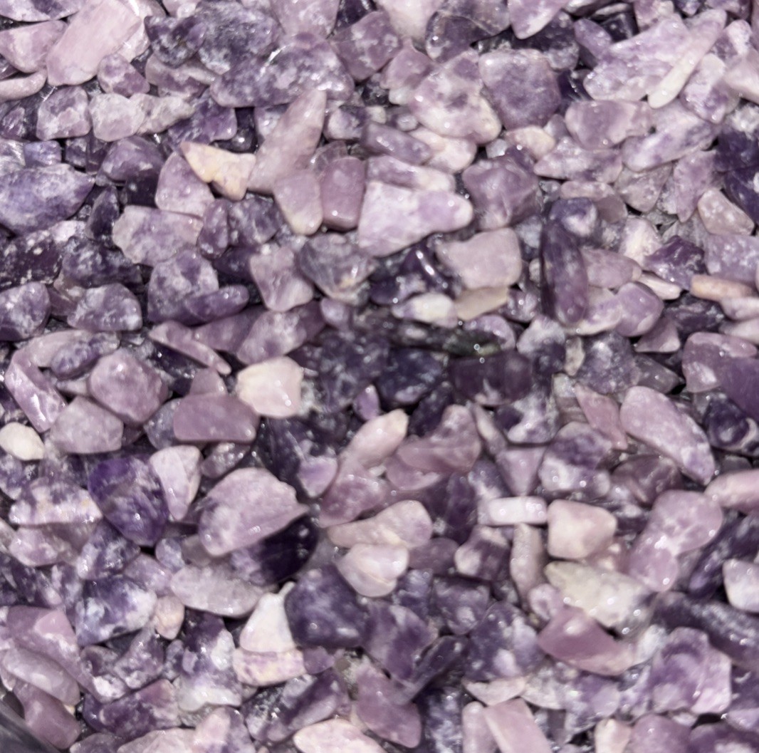 Tumbled Lepidolite Crystal Chips Bulk Undrilled Beads 1 Pound
