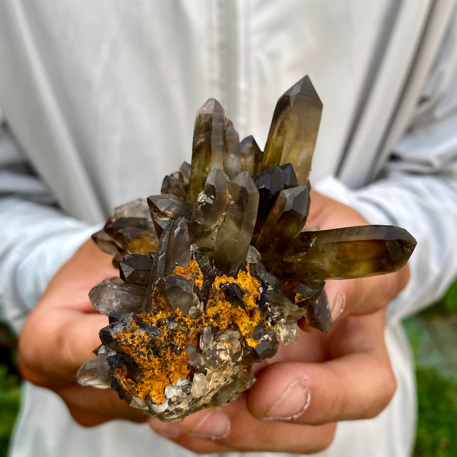 220G Natural Black Smoky Quartz Crystal Cluster Raw Mineral Specimen