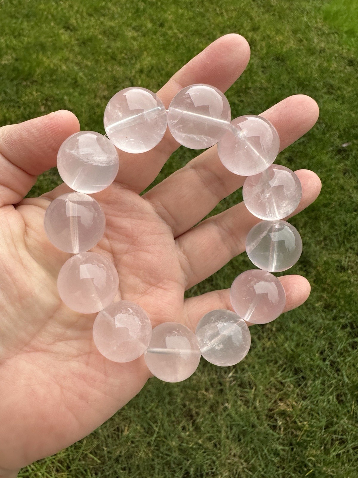 19mm+ Mozambique rose quartz Bracelet