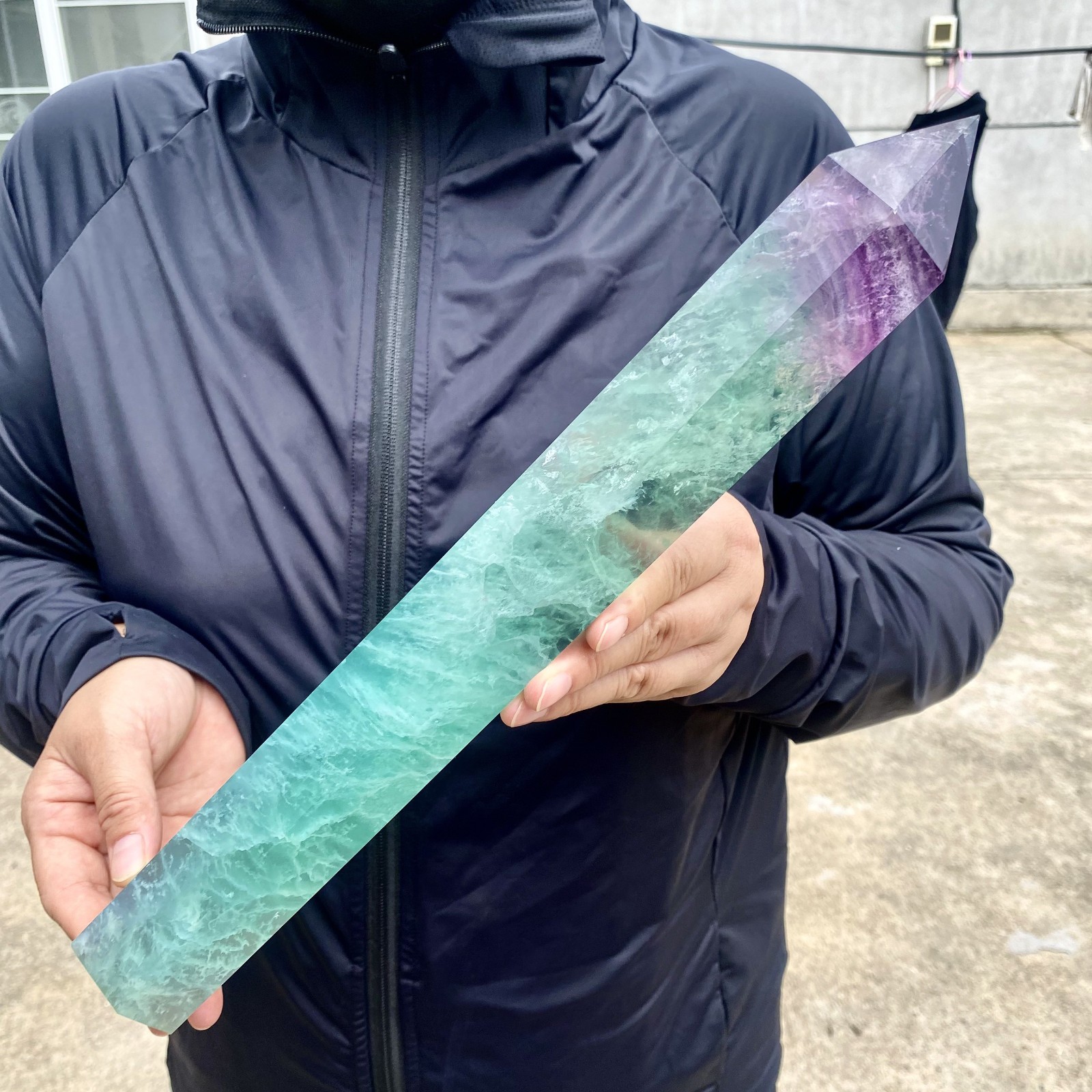 4.4LB Natural colour Fluorite Crystal obelisk crystal wand healing