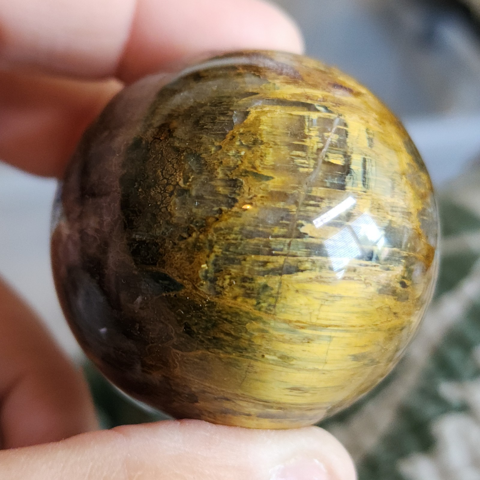 Lot Of 2 Small Natural Polished Sunstone & Pietersite Spheres – USA