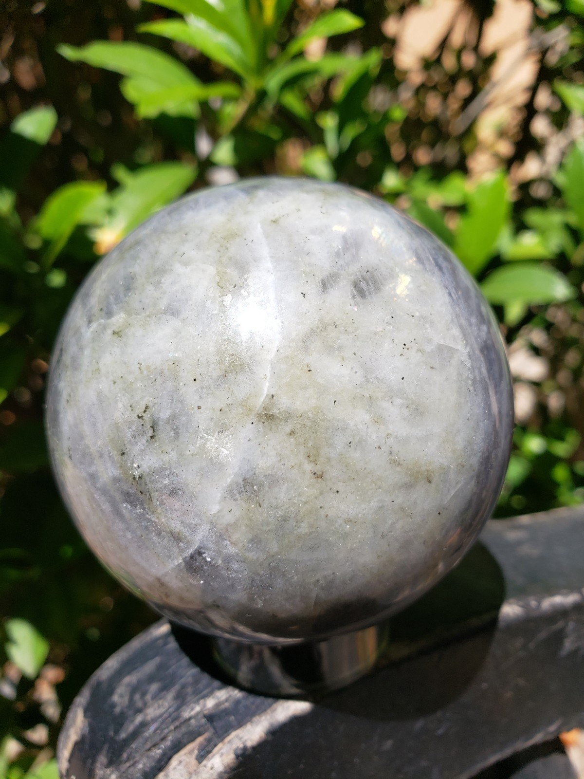 2.7″ Labradorite Mineral Crystal Iridescence Sphere Ball Orb Flash, 458g or 1 lb