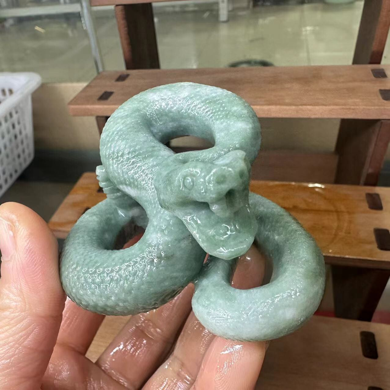 1pc Natural Jade Quartz Crystal Carved Snake Skull Reiki Healing decor gift