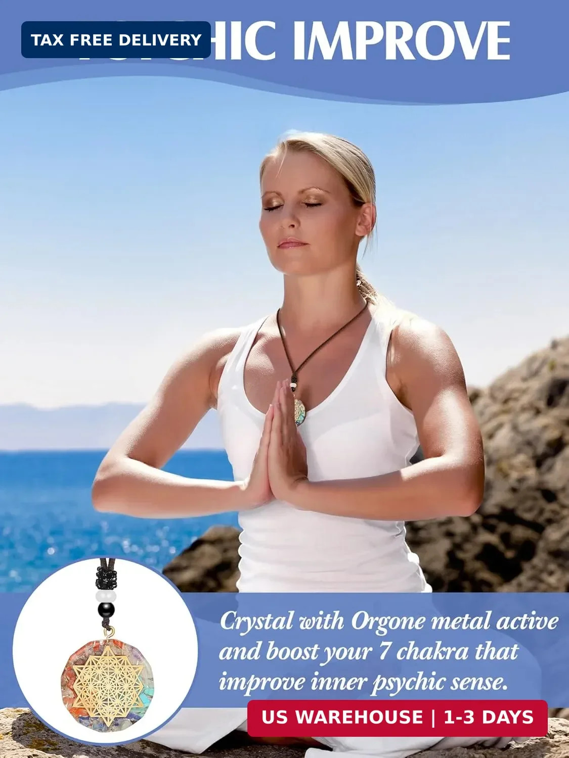 MTLEE 5-Piece Chakra Necklace Set: Orgonite Crystal Pendants, Healing Energy, Un