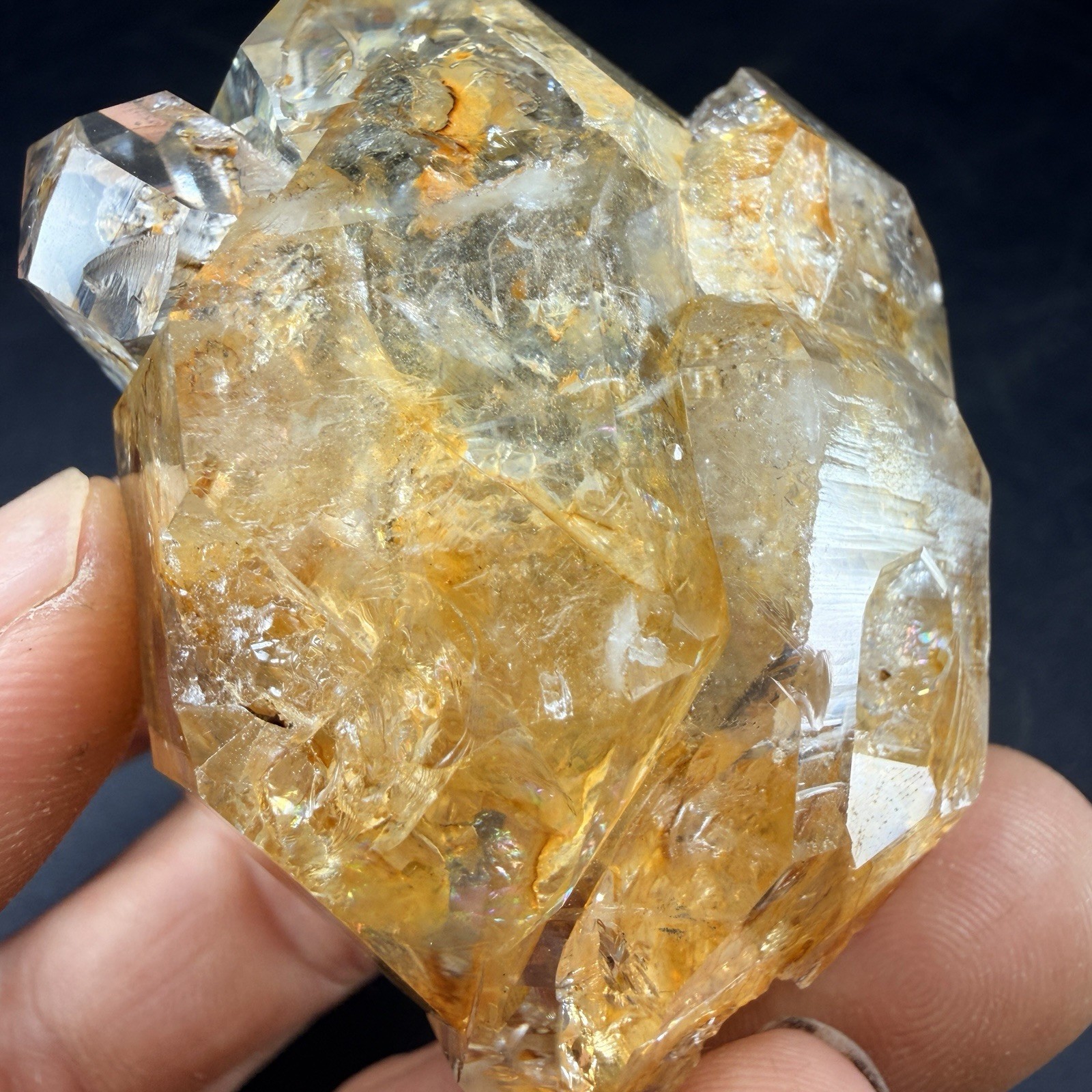 Golden Aura Herkimer Diamond Quartz Crystal Point Healer / New York *VIDEO*