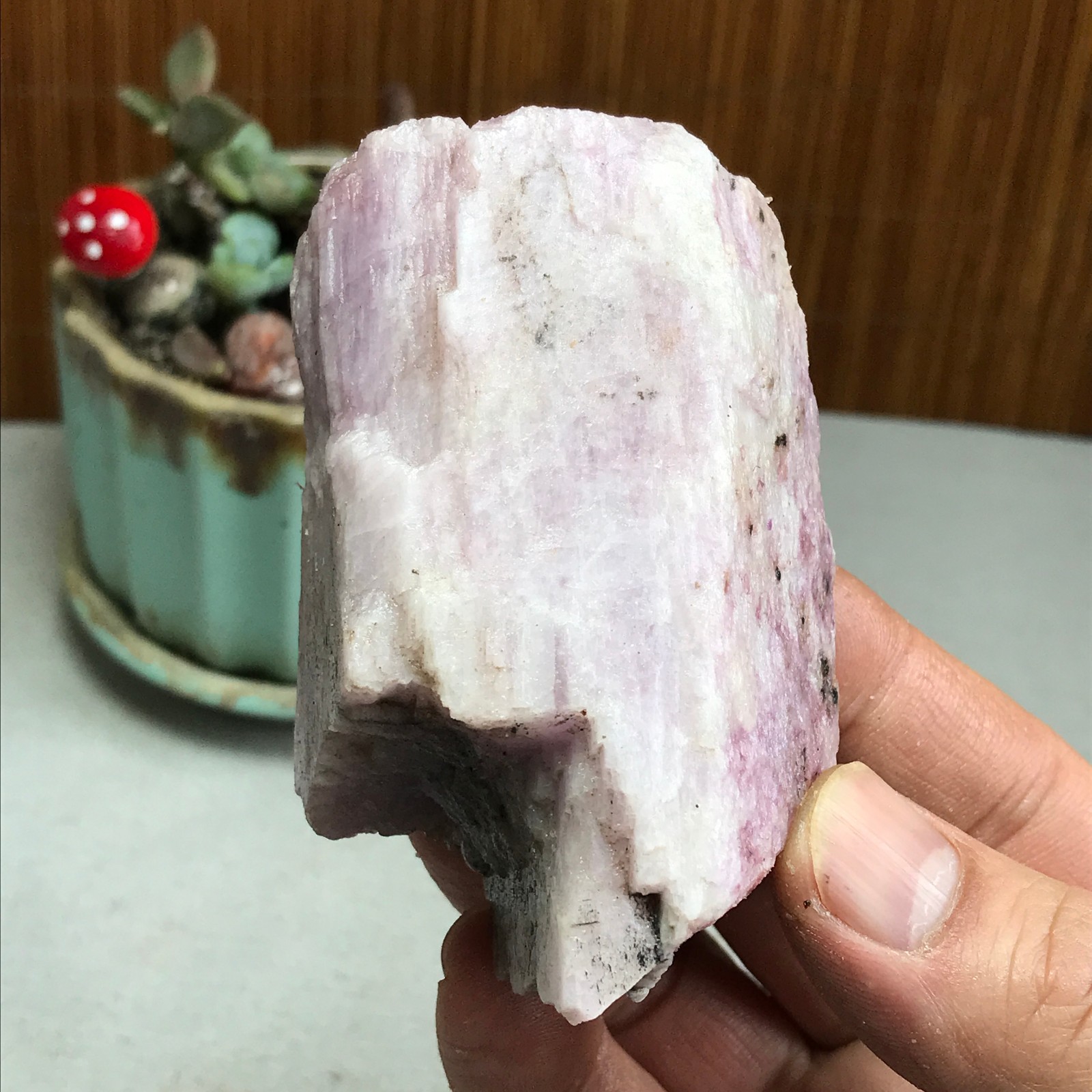 80-52-37mm NATURAL ROUGH KUNZITE PINK SPODUMENE CRYSTALS 254g A4608