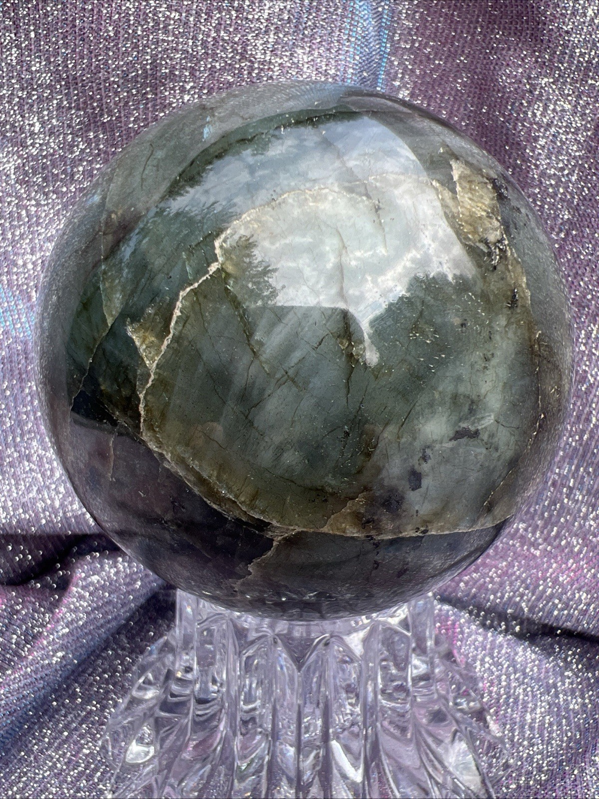 Labradorite 3.2 inch 80 mm 1 Pound 10 Ounce Large Sphere Crystal US Seller 43