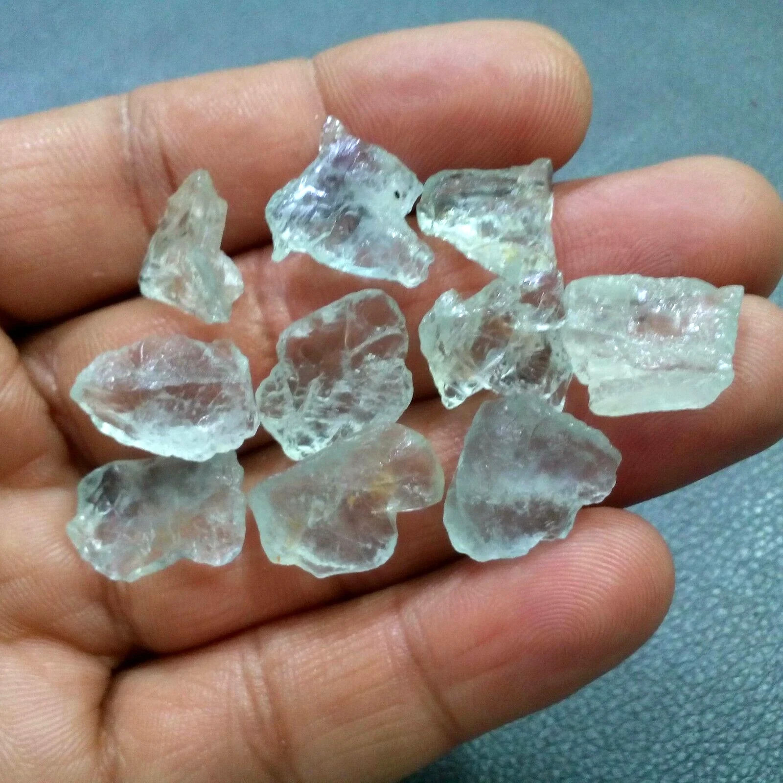 AAA Blue Aquamarine 11 Piece Rough Size 10-12 MM Natural Aquamarine Gemstone