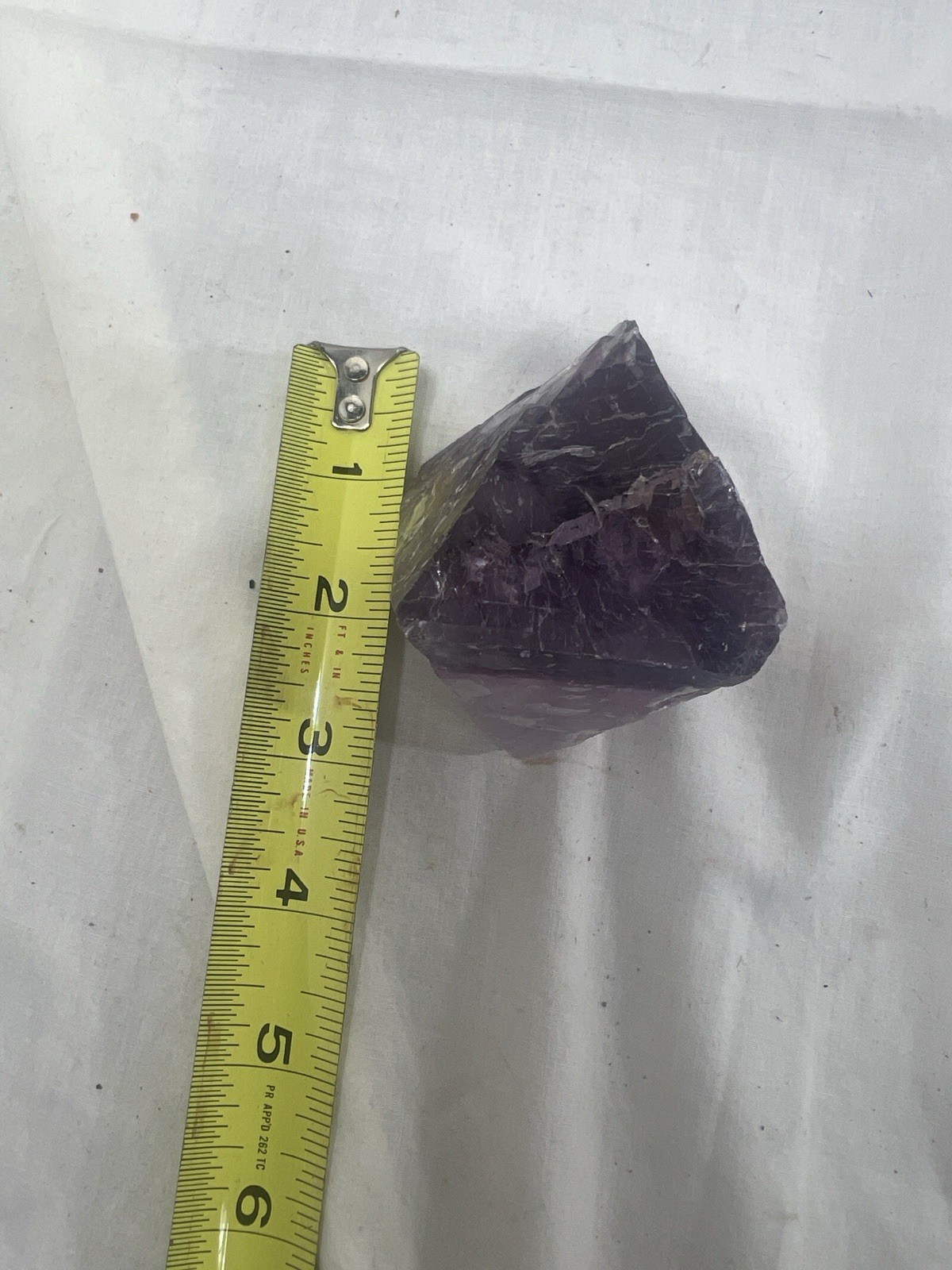 Natural Purple Fluorite Octahedron Quartz Crystal Point Healing – 282g RARE