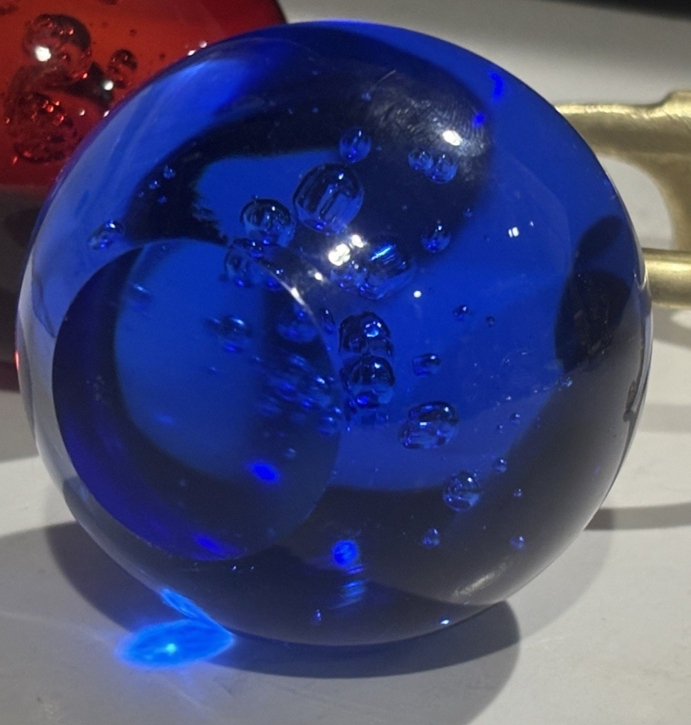 Crystal Ball Spheres controlled bubble red and blue with stand