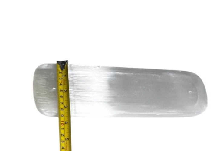 Natural Selenite Crystal Wand Bar 12” Polished Gypsum Charging Cleansing Stone