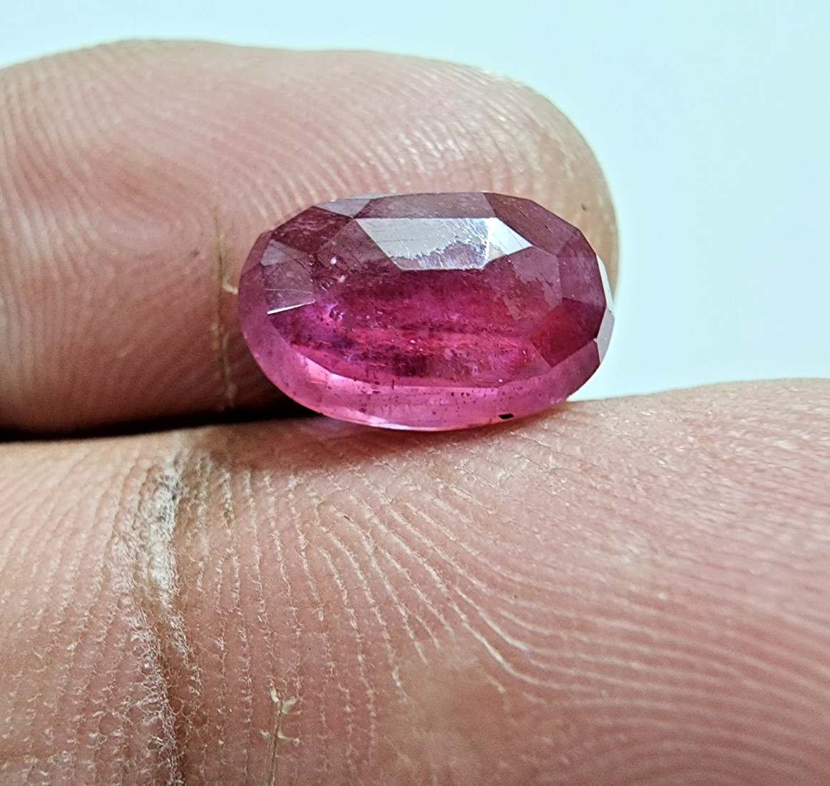 4.20 Crt Awesome Rare Blood Red Ruby Faceted Oval Cut Gemstone Jewelry For Ring
