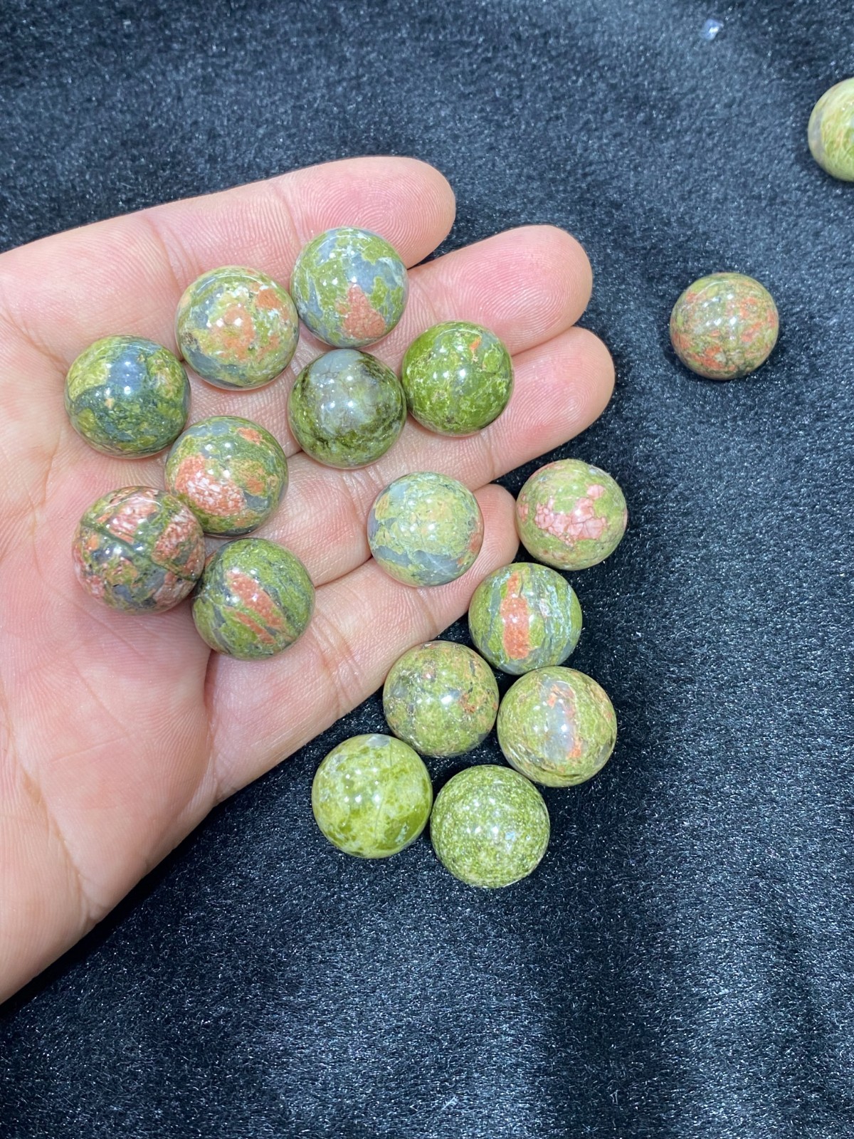 10pcs Natural Unakite Sphere Quartz Carved 15mm Crystal ball reiki healing gift