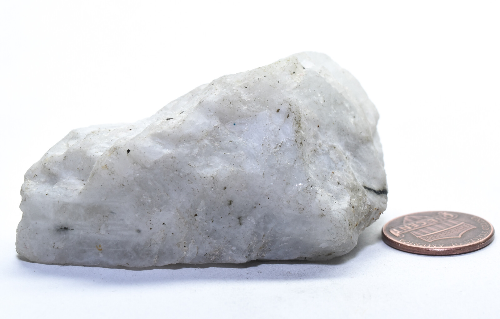 105g White Rainbow Moonstone Rough Sparkling Feldspar Gemstone Mineral – India