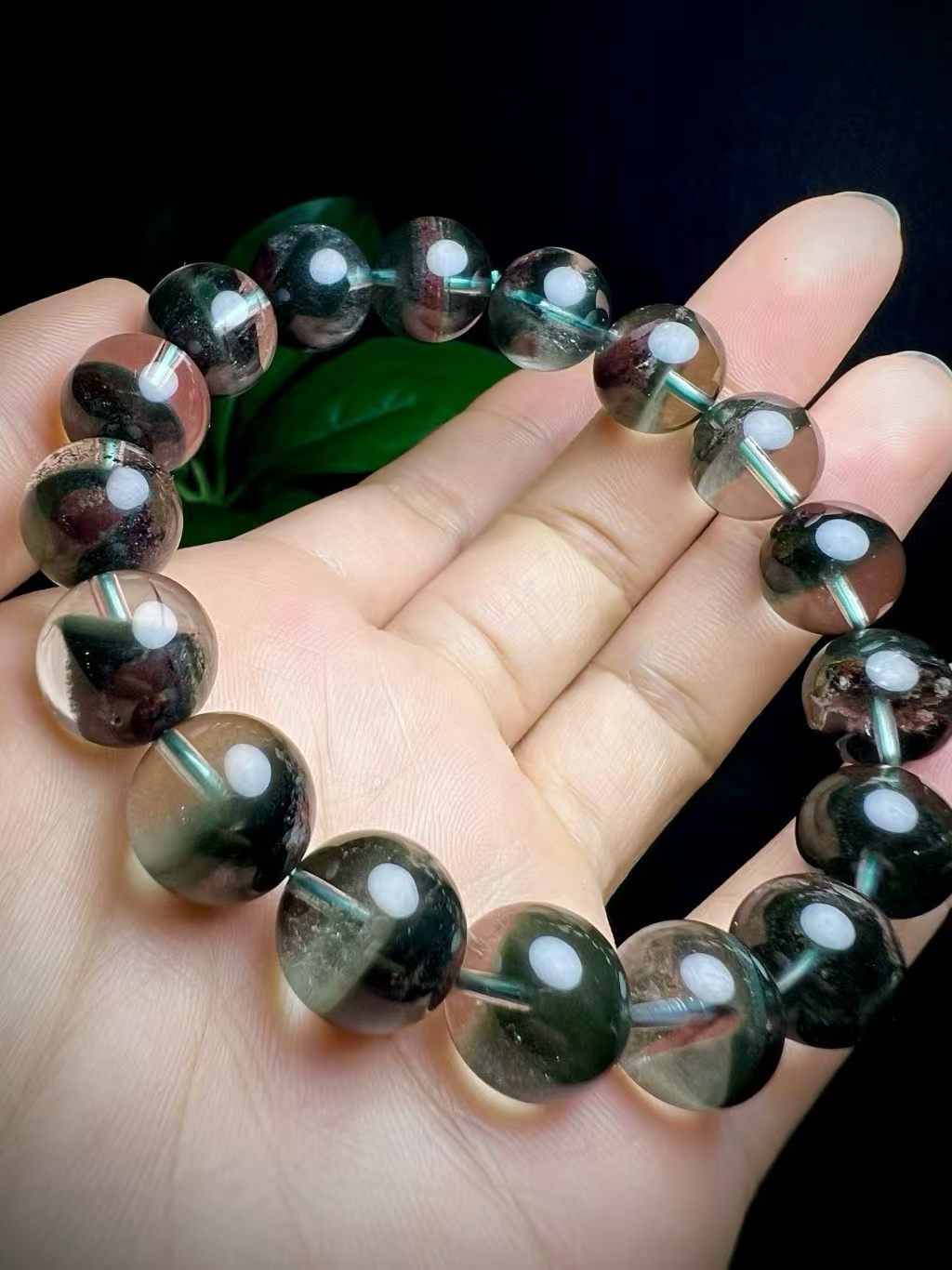 Natural Green Phantom Crystal Quartz Bracelet Adult Collectibles