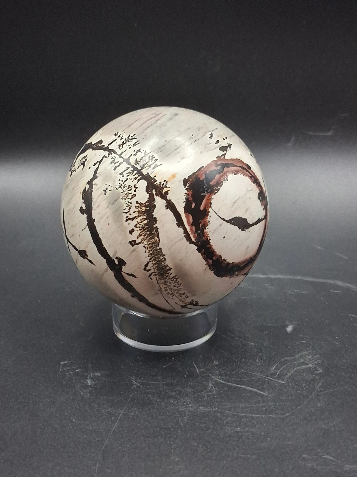 Picture jasper sphere! 63.9mm, 2.3 inches, 10 ounces