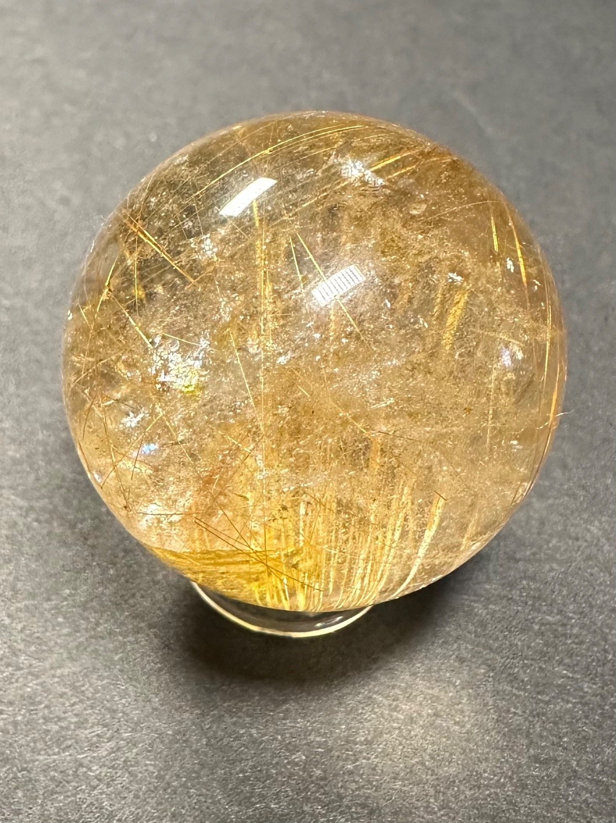 44g natural gold rutile sphere polished quartz crystal ball