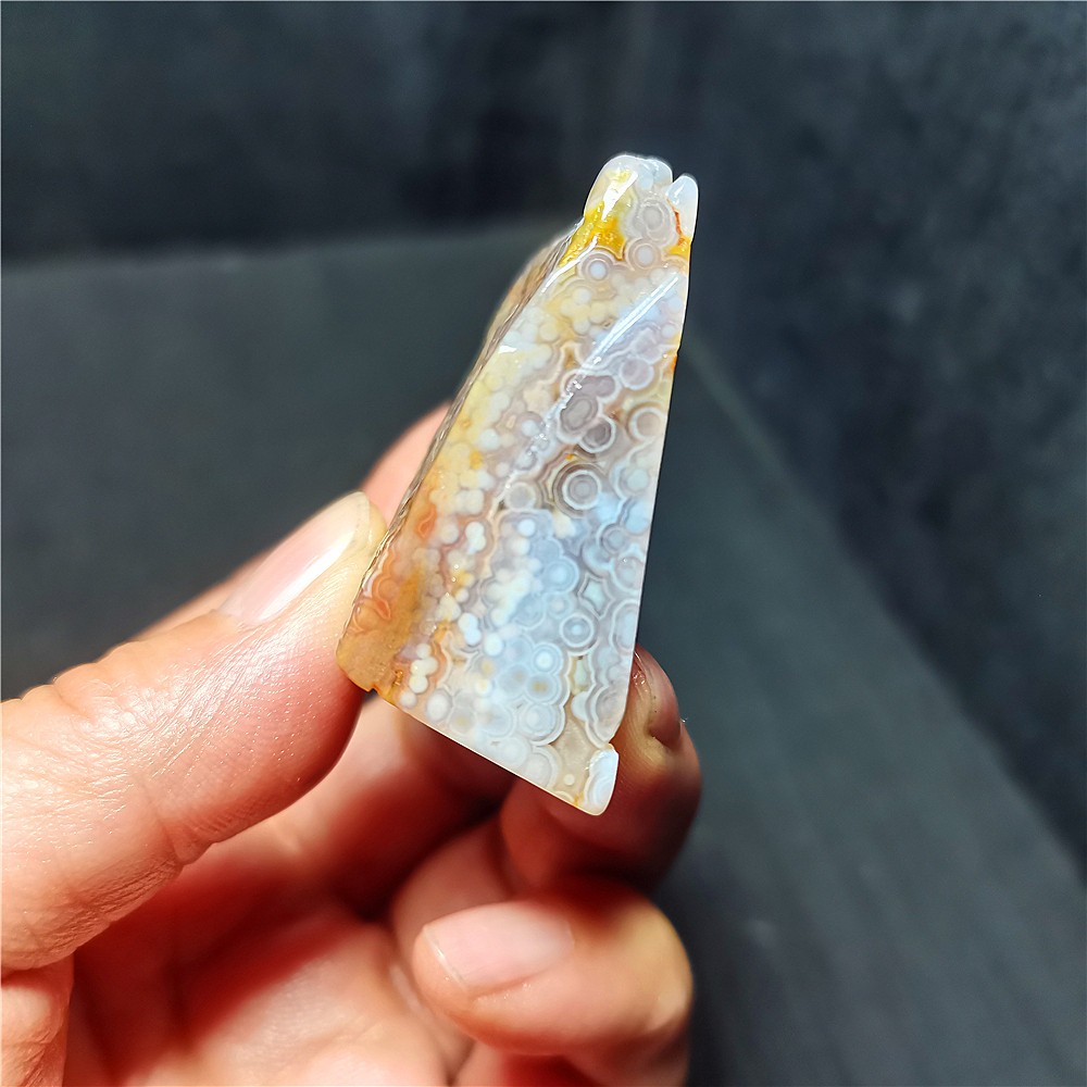 Rare 40G Natural Polished Orbicular Ocean Jasper 8th Vein Reiki Healing WYY3999