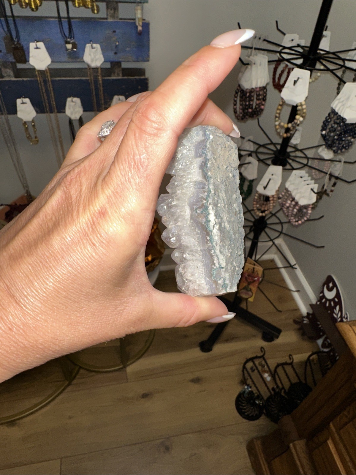 Aura Quartz Cluster, 3 And 3/8 In L And 2and 1/8 In W. Weighing Over 200 G.