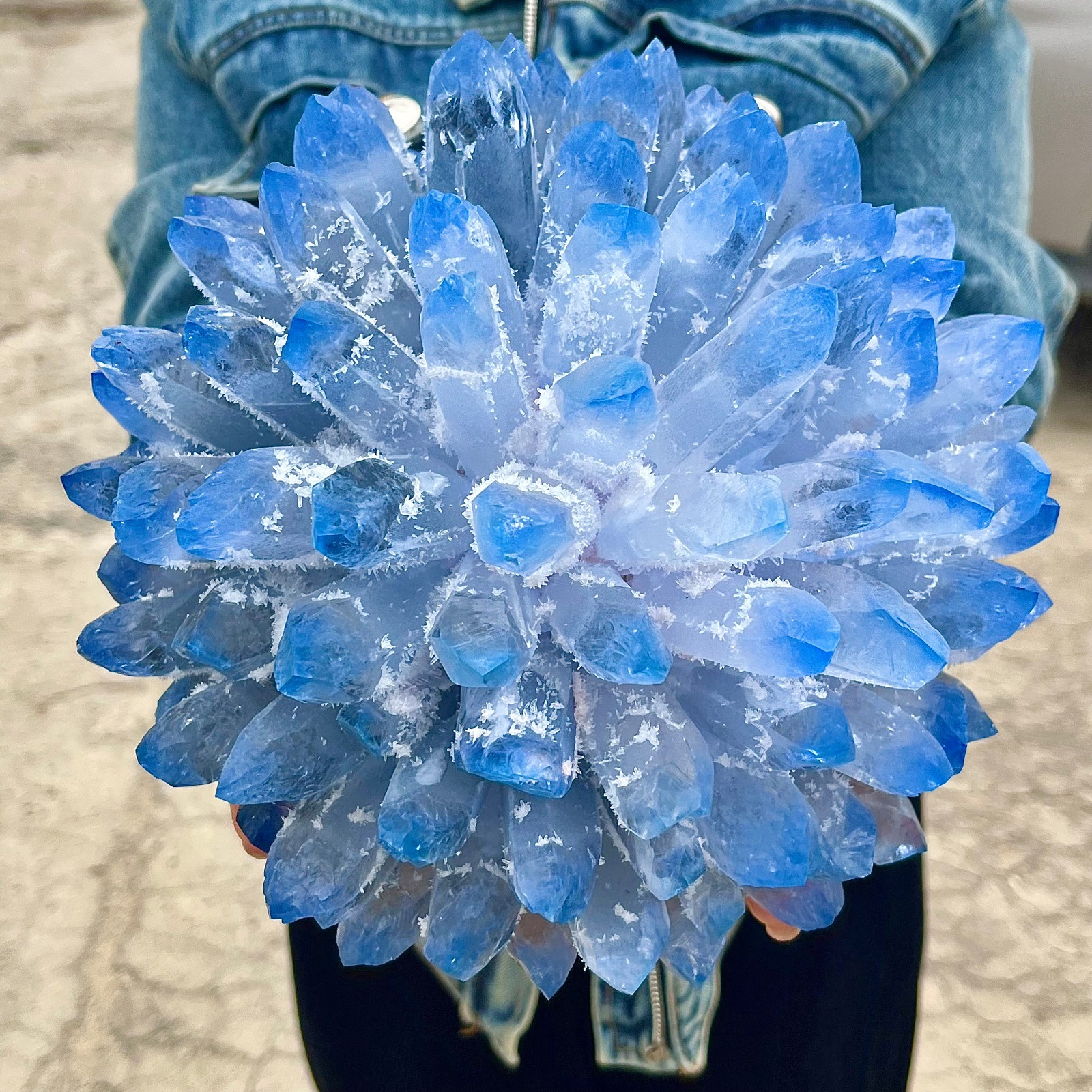 11.9LB eatiful blue Tibetan Ghost phantom Quartz Crystal Cluster Specimen