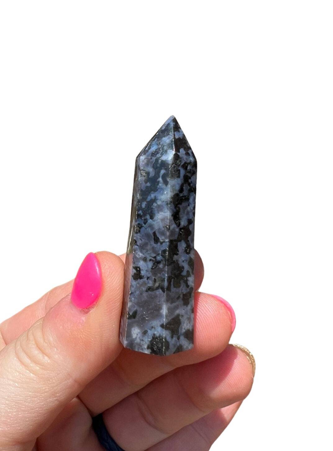 Indigo Gabbro Point (Mystic Merlinite), Natural Indigo Gabbro from Madagascar