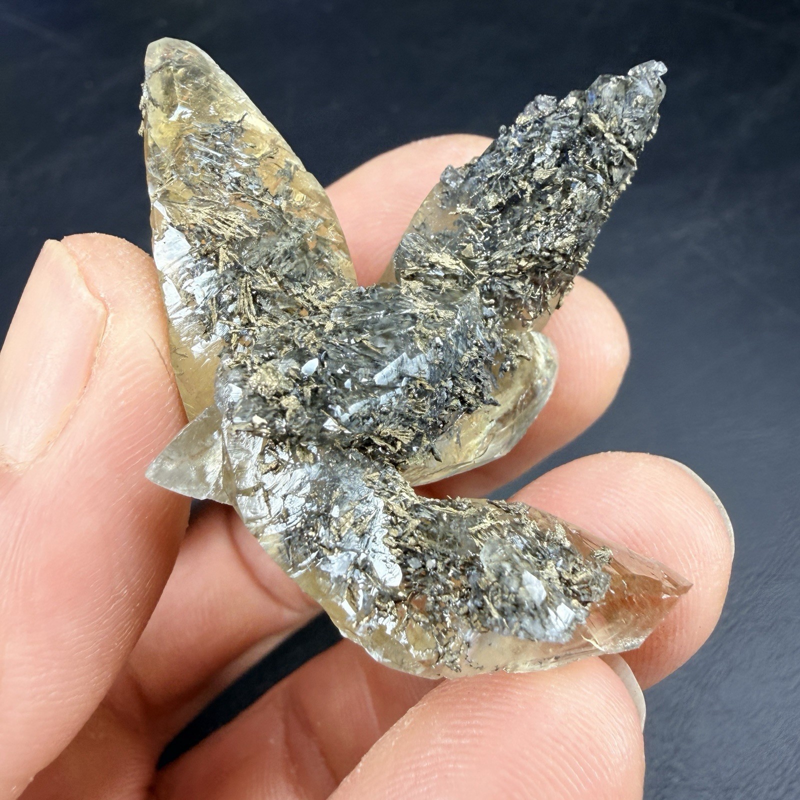 Golden Calcite Crystals with Chalcopyrite / Missouri *VIDEO*