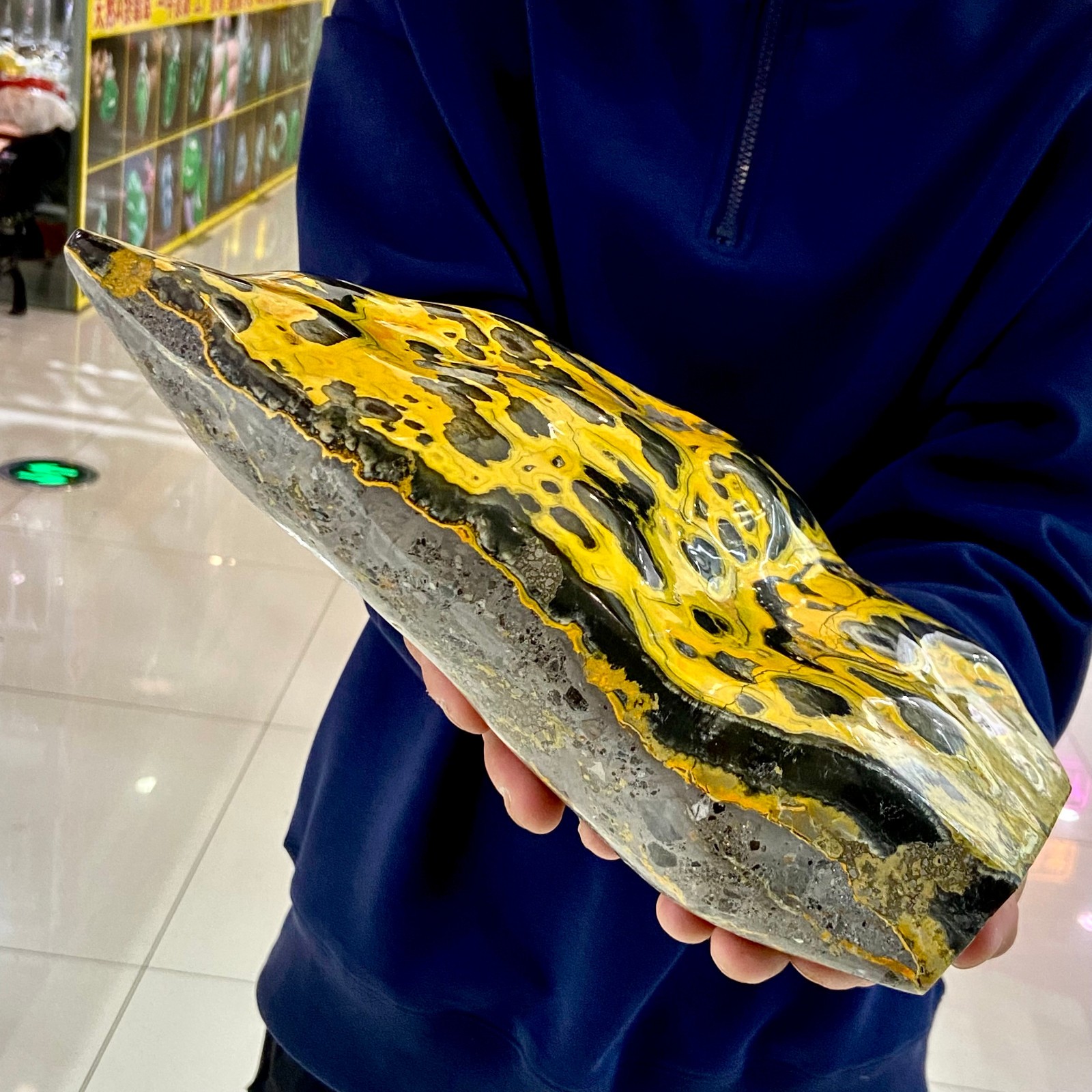 8.6LB Natural Bumblebee Ocean Jasper Quartz Crystal Specimen Healing