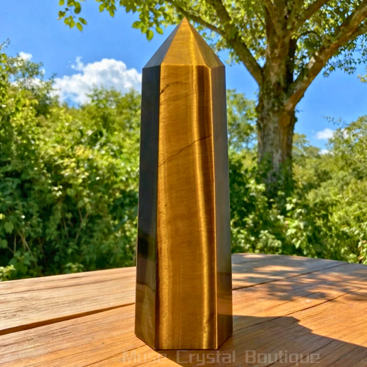 Natural Tiger Eye Stone Tower Obelisk Reiki Healing Crystal Gemstone Home Decor