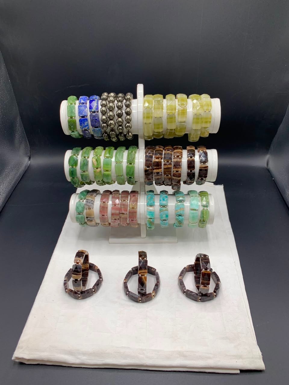 Natural Gemstone Bracelet Lot Mixed Stone Bracelets Amazing Colors