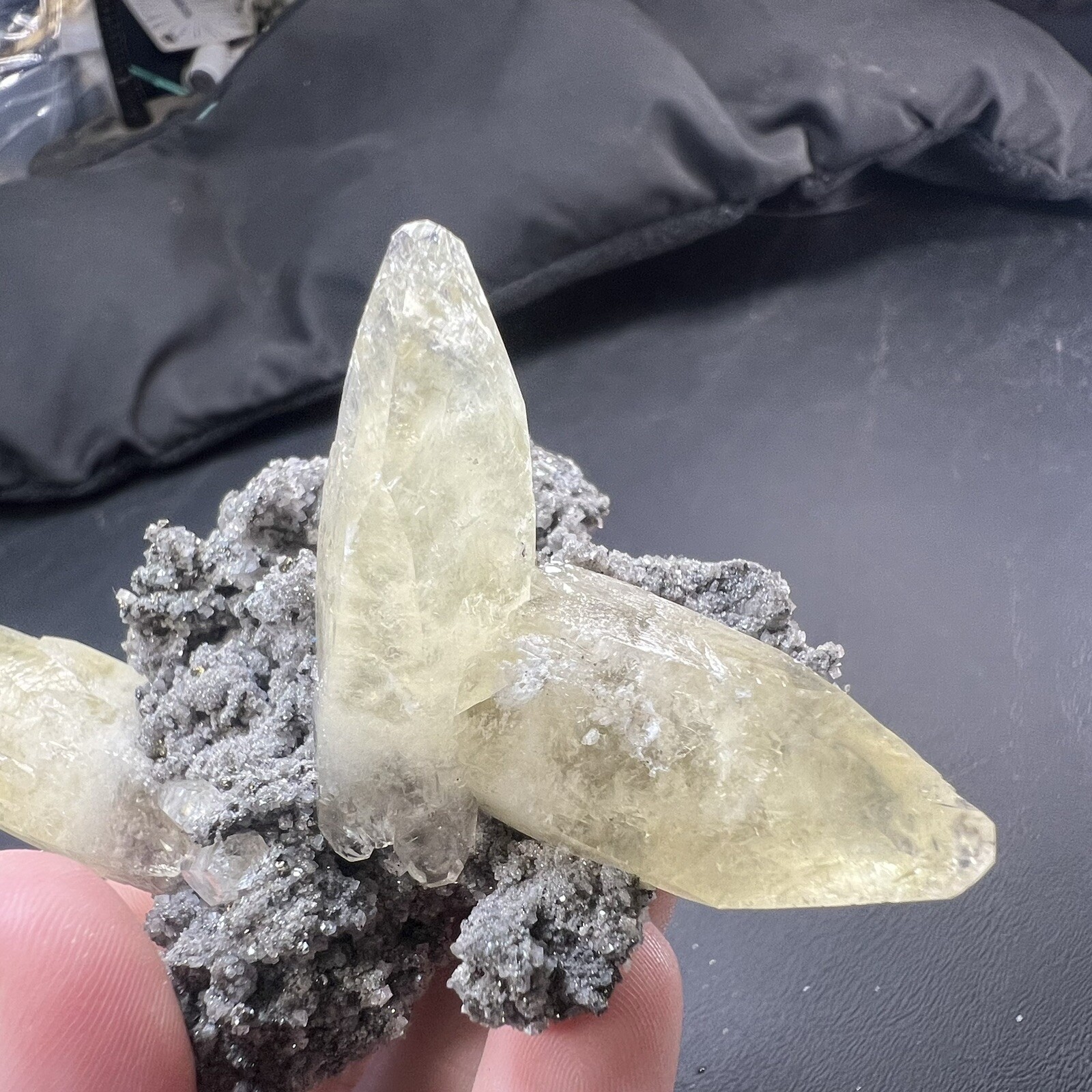 Calcite Crystal with Chalcopyrite Dolomite Matrix / Missouri